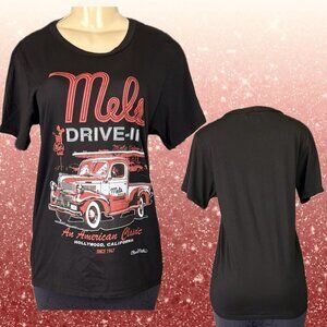 Lauren Moshi M Black Crew Mel's Diner Hollywood Ca. Graphic Short Sleeve T-Shirt